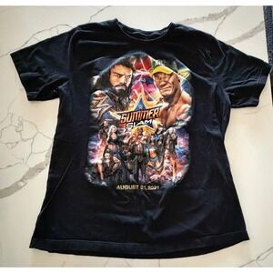 WWE SummerSlam 2021 T-Shirt Mens XL Roman Reigns John Cena Las Vegas Event Black